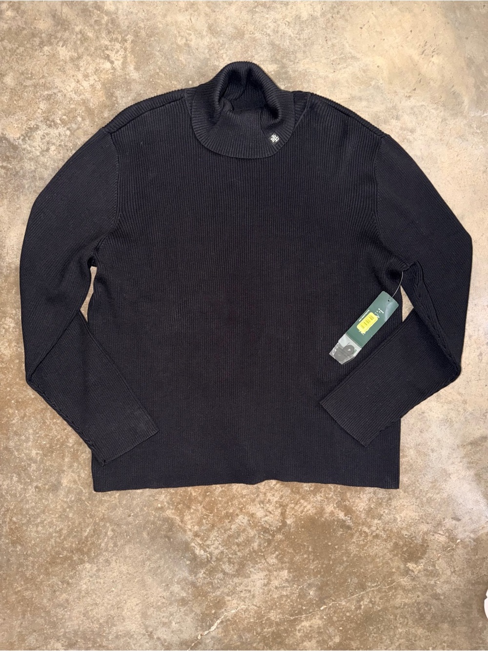 Lauren Ralph Lauren Black Ribbed Turtleneck Sweater 3X NWT Quiet Luxury Holiday